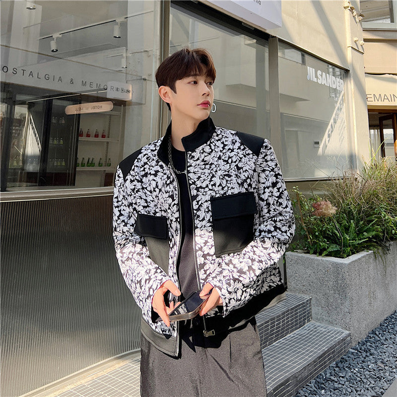 3D Pocket Men's Stand Collar Casual Jacket